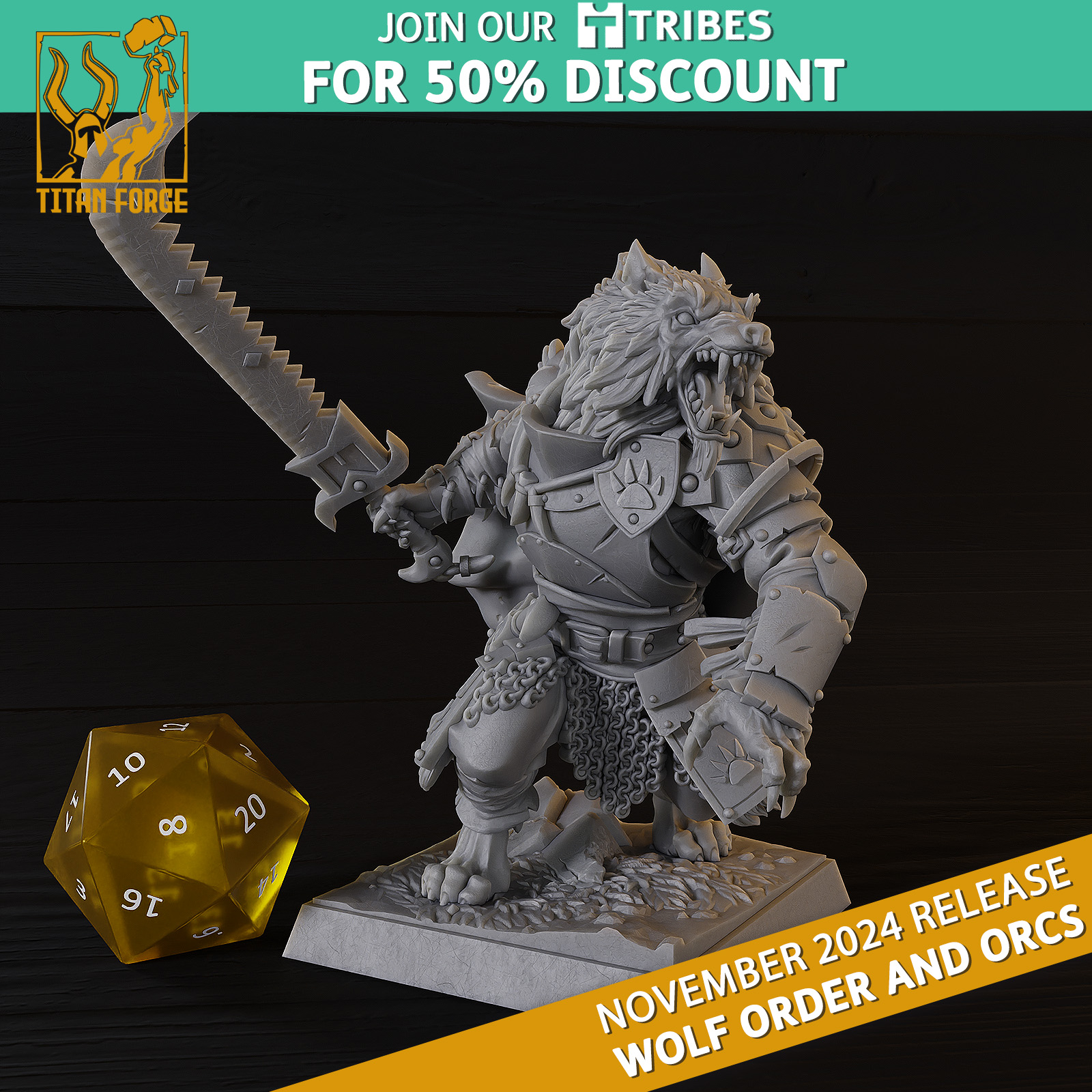Werewolf - Wolf Order and Orcs - Titan Forge Miniatures November 2024